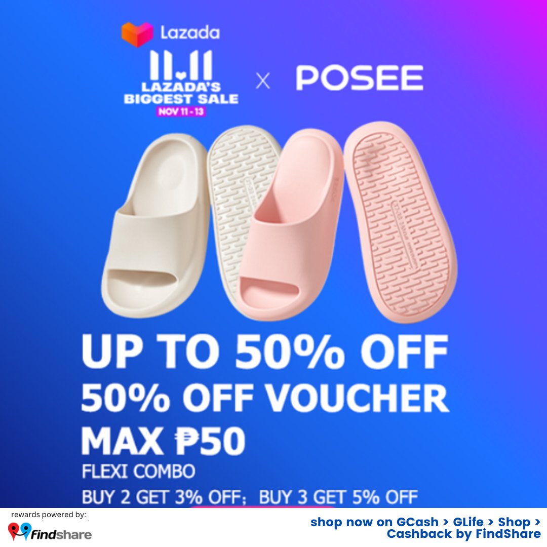 FindShareReward's tweet photo. Enjoy up to 50% off with Posee this 11.11! Plus, get as much as 13% cashback with FindShare!
Shop now here: https://t.co/Hn1d763GOD
#LazadaxFindShare #FindShare https://t.co/Ncm6YAxPnL