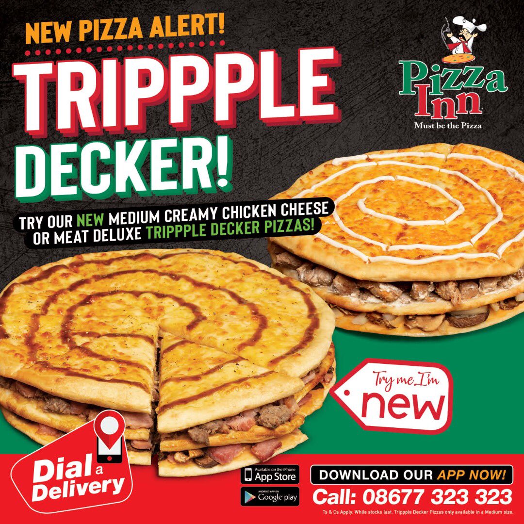 Pizza Inn Zimbabwe on Twitter "Introducing the new Trippple Decker Pizza🥳 Indulge in the all