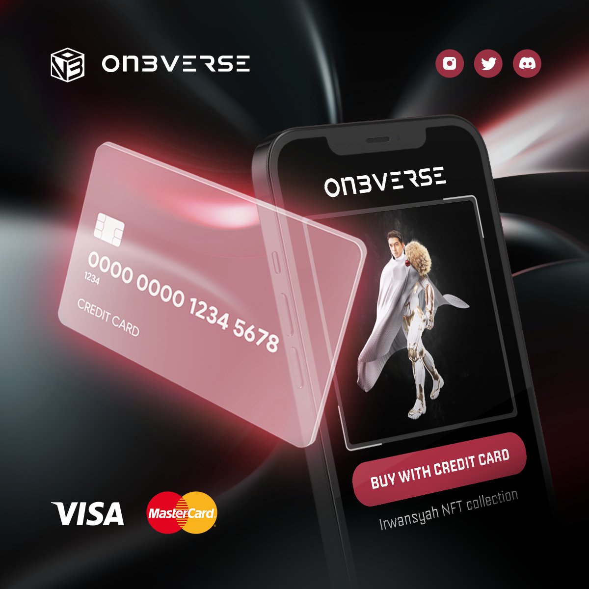 TheOn3verse's tweet photo. Yes, you heard that right! We accept credit card 💳 payments for #NFT purchases 🙌

#On3verse #Irwansyah #NFTcollectible #NFTlaunch #NFTcommuni̇ty #Ethereum #Opensea https://t.co/9I3Gnpfaq1