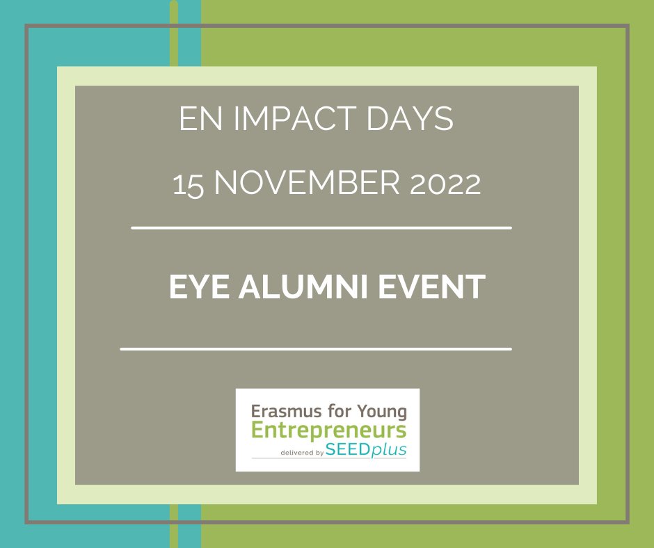 🗓️Day 2 of #ENImpactDays is about to start!
We are glad to welcome the alumni entrepreneurs of the EYE Programme to The Hague.
#EYE supported #socialentrepreneurs in growing their business and expanding their network with knowledge sharing activities
 
🔗bit.ly/EYE-SEEDplus