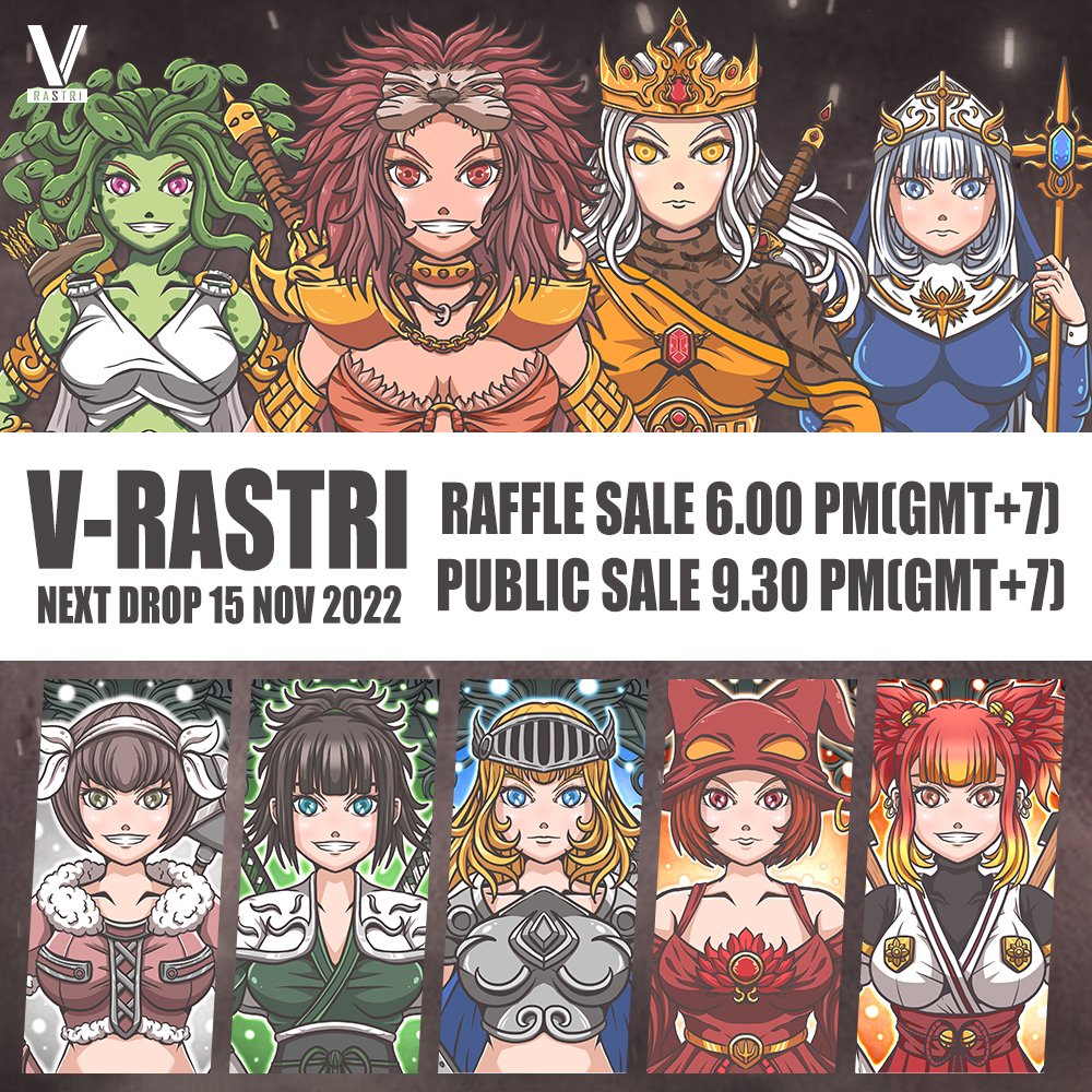 Hello Everyone! V-RASTRI Collection will drop on 15 NOV 2022! Join my discord to participate the Raffle sale 💙

Discord: discord.gg/c7q9avT9JJ
PARAS: paras.id/collection/v-r…

#paras #NEARProtocol #NEARcollector #NEARnft  #NFTTHAILAND #NFTThaicommunity