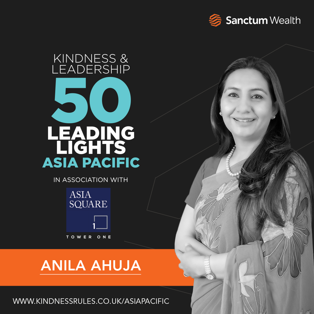 sanctum_wealth's tweet photo. We couldn’t be prouder of @AnilaAhuja for being honoured as one of the 50 Leading Lights of Kindness &amp; Leadership across Asia-Pacific for 2022, who are impacting others through #kindness. @KindnessRules

#SanctumWealth #WealthManagement #Leadwithkindness https://t.co/8zWukp9RUO