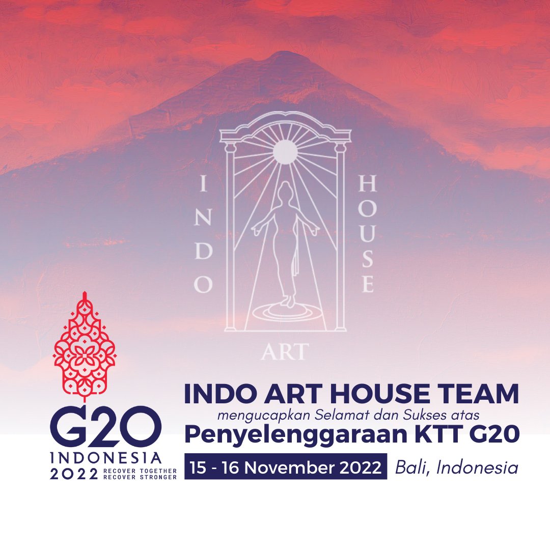 INDO ART HOUSE mendukung penyelenggaraan presidensi G20 pada tanggal 15-16 November 2022 di Bali, Indonesia

#G20 #KTTG20 #Presidensi #Bali #Indoarthouse #Indonesia