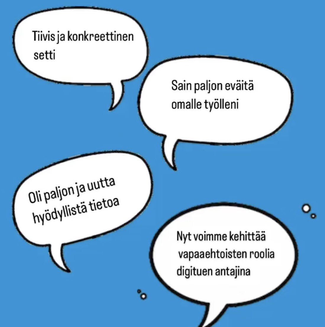 Kiitos palautteesta koulutuksiin osallistujille. Pian on tarjolla lyhyiden webinaarien muodossa asiaa mm. pilvipalveluista ja digitahdosta. Ole kuulolla. #digiosallisuus #digitaidot #digitestamentti <a href="/digitaattori/">Janne Digitaattori Haikka</a>