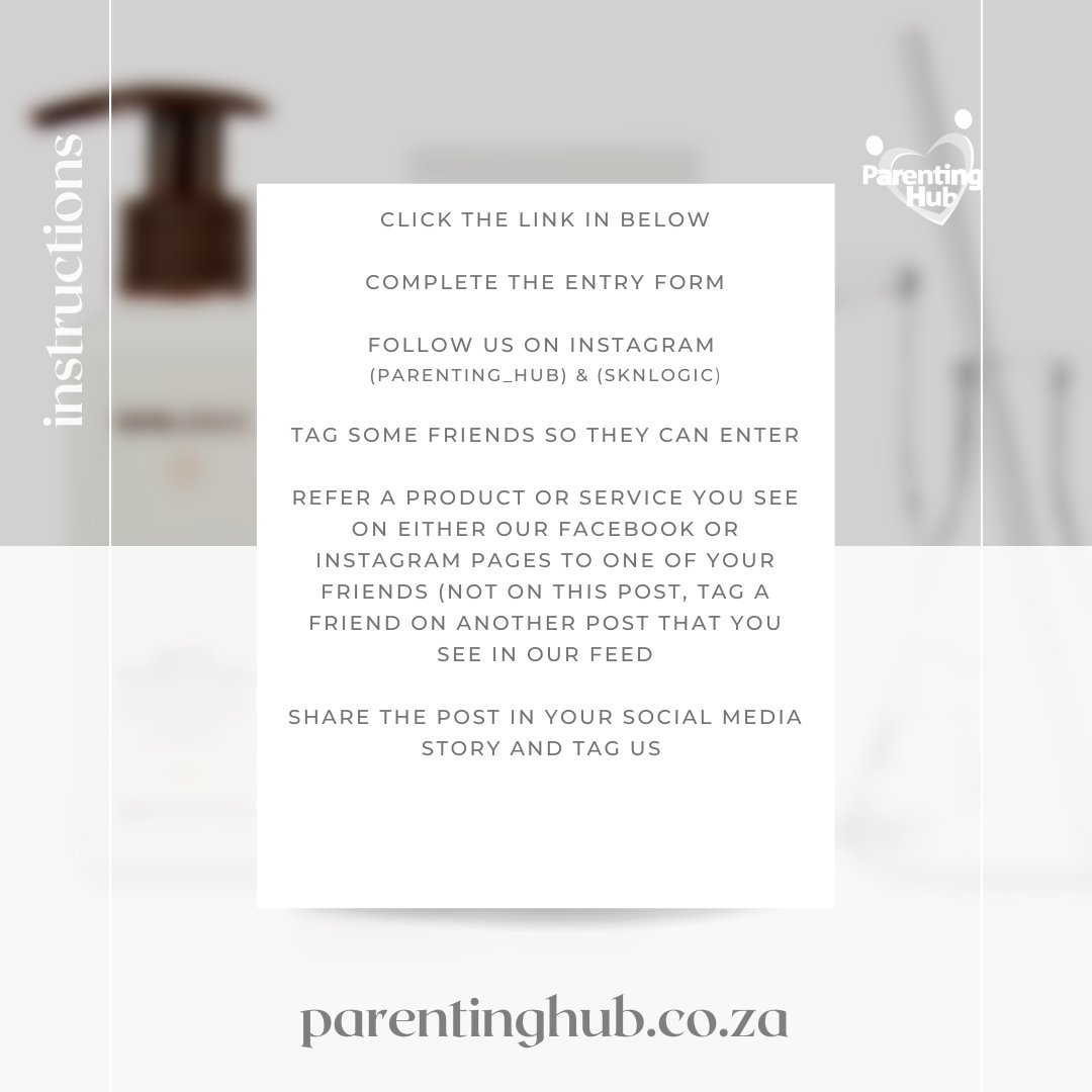 ParentingHub1's tweet photo. Win a SKNLOGIC Hamper valued at R1000!
Click the link to complete the entry form.
Follow us on Instagram(Parenting_Hub) (sknlogic)
Share this post and tag us @GiveawayGoat 

https://t.co/N2QBZsabr4 https://t.co/H23i7pAI4w