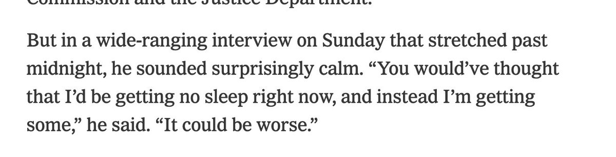 And so it begins.

Bloomberg: Painting this is as some kind of "hyper masculine" bloodsport. Mentioning Sams "quirks"

NYT: Just a straight up puff piece. "I'm getting sleep. I'm playing Storybook Brawl"

Appalling 

bloomberg.com/news/articles/…

 nytimes.com/2022/11/14/tec…