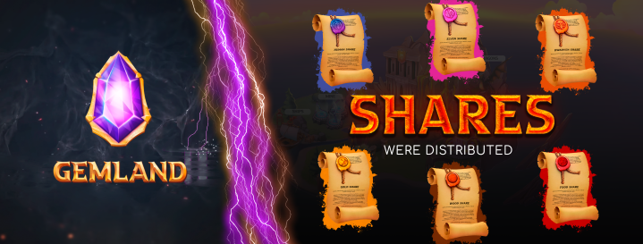📣 Hello Gemlanders!

💎 The shares have been distributed

Everyone who was listed as awarded after selling Heroes, Tools, and Dragons received their shares today. All distributions were in random order. Congratulations!