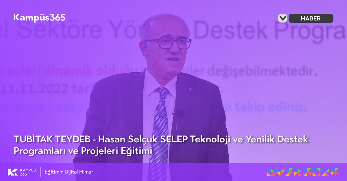kampus365_'s tweet photo. TUBİTAK TEYDEB - Hasan Selçuk SELEP - Teknoloji ve Yenilik Destek Programları ve Projeleri Eğitimi

https://t.co/07KX6on8t1

#Kampüs365 #TUBİTAK #TEYDEB #Webinar #Sınıf365 #SanalSınıf #virtualclassroom #EEğitim #EÖğrenme #ELearning #ELearn #EDers #UzaktanEğitim #onlineöğrenme https://t.co/vpgXJis1Vk