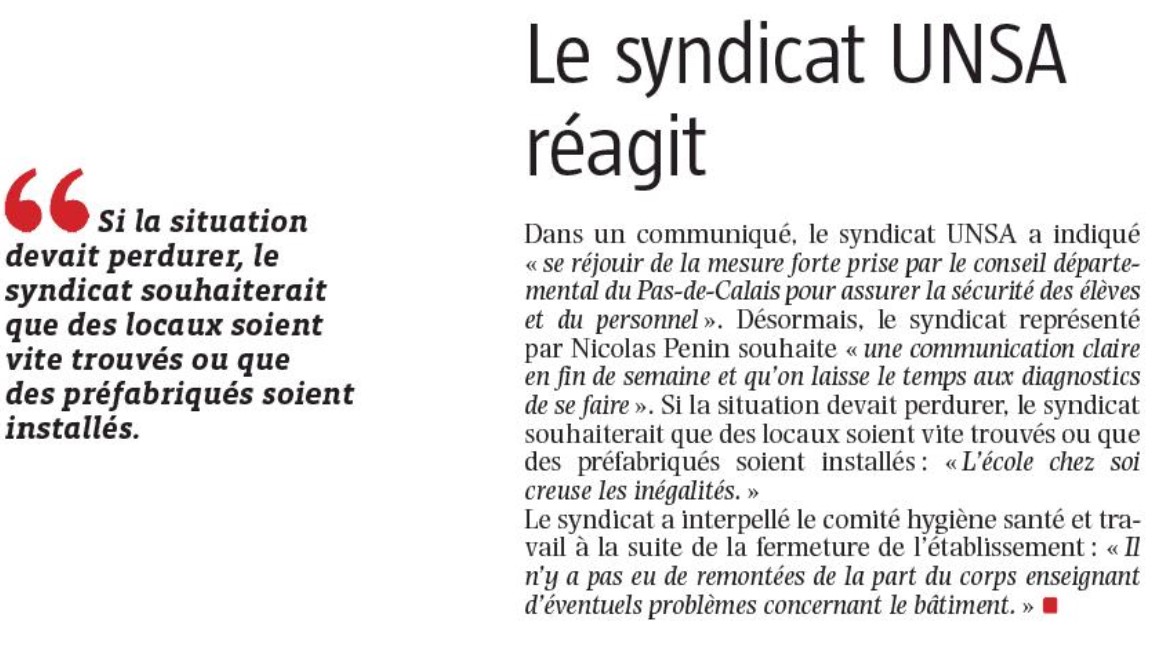 peninnicolas's tweet photo. suite à la fermeture pour une semaine du collège de Marquise (62), @Unsa62 est la seule fédération à agir.
#utilite #proximite https://t.co/riVq5OL3od