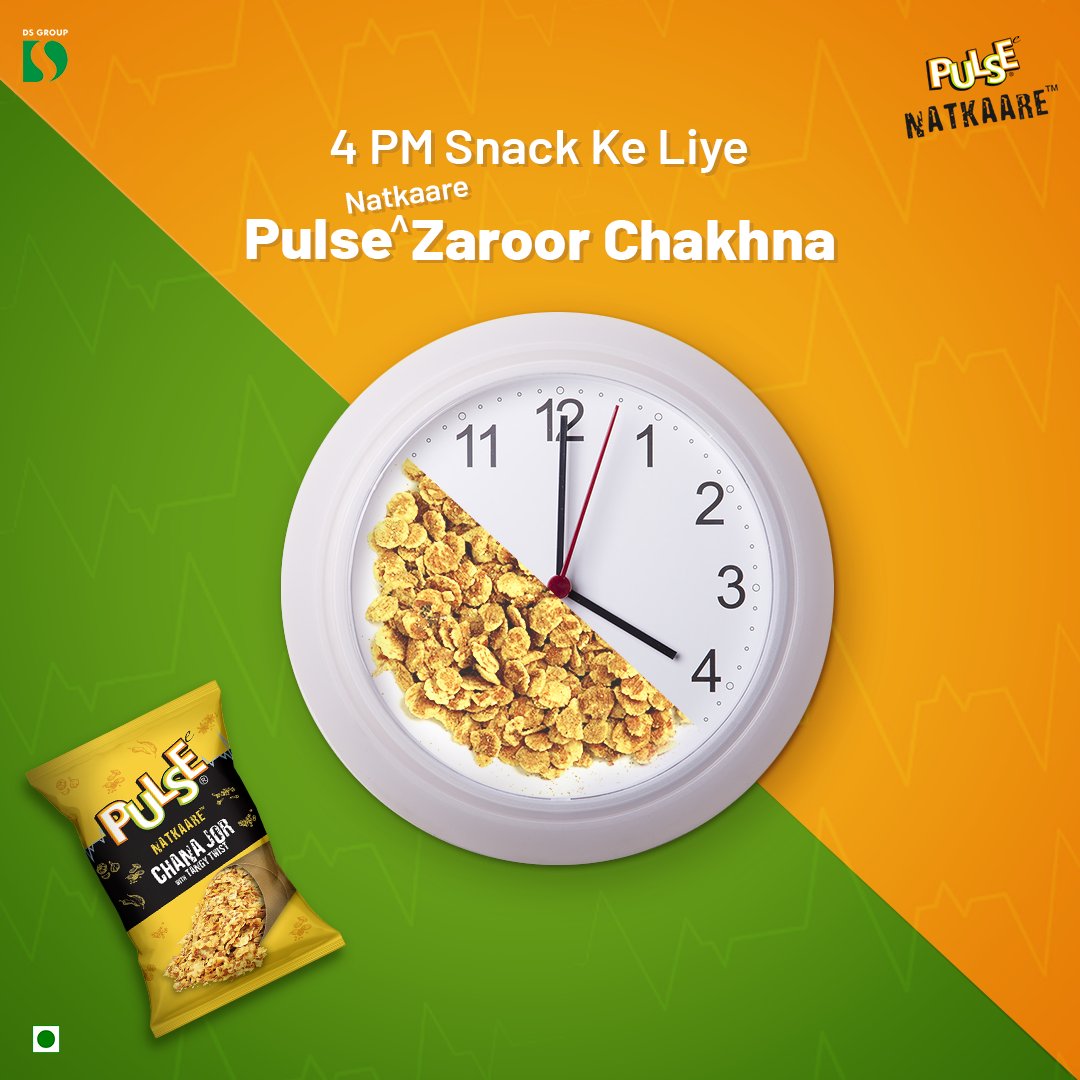 PulseSnacks's tweet photo. 4 PM snack ke saath Pulse bole toh Pulse Natkaare! 😉
#SnacksOnTheGo #NewLaunch #Twist #Tangy #TangyLaunch #PulseNatkaare #TastySnacks #ChanaJor #Chatkaara #Sharing #Friends #Cravings #PulseNatkaareChakhaNa https://t.co/GHwcxyZ7BP