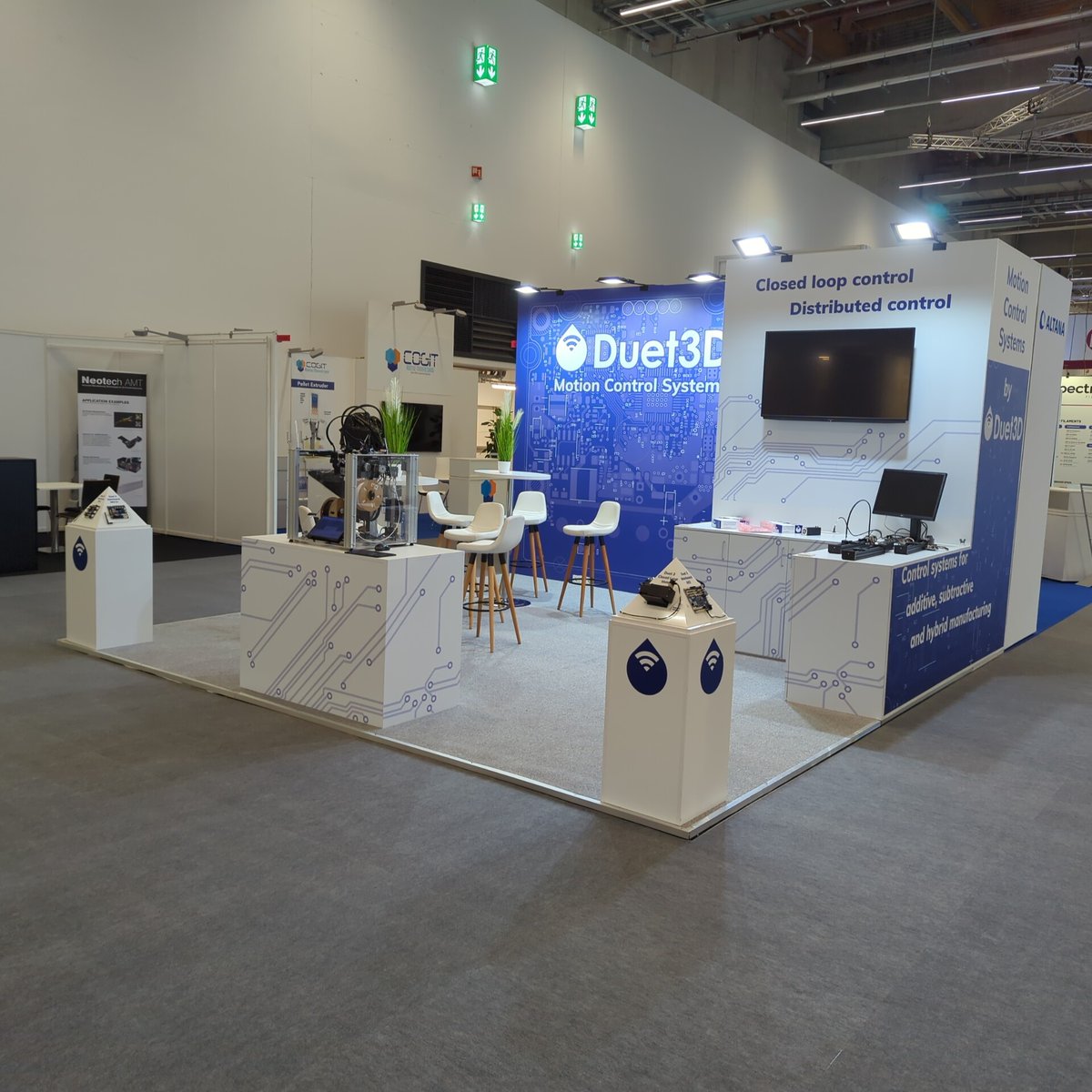 Duet3D's tweet image. Final setup for @formnext_expo today. See you at 12.1 G91