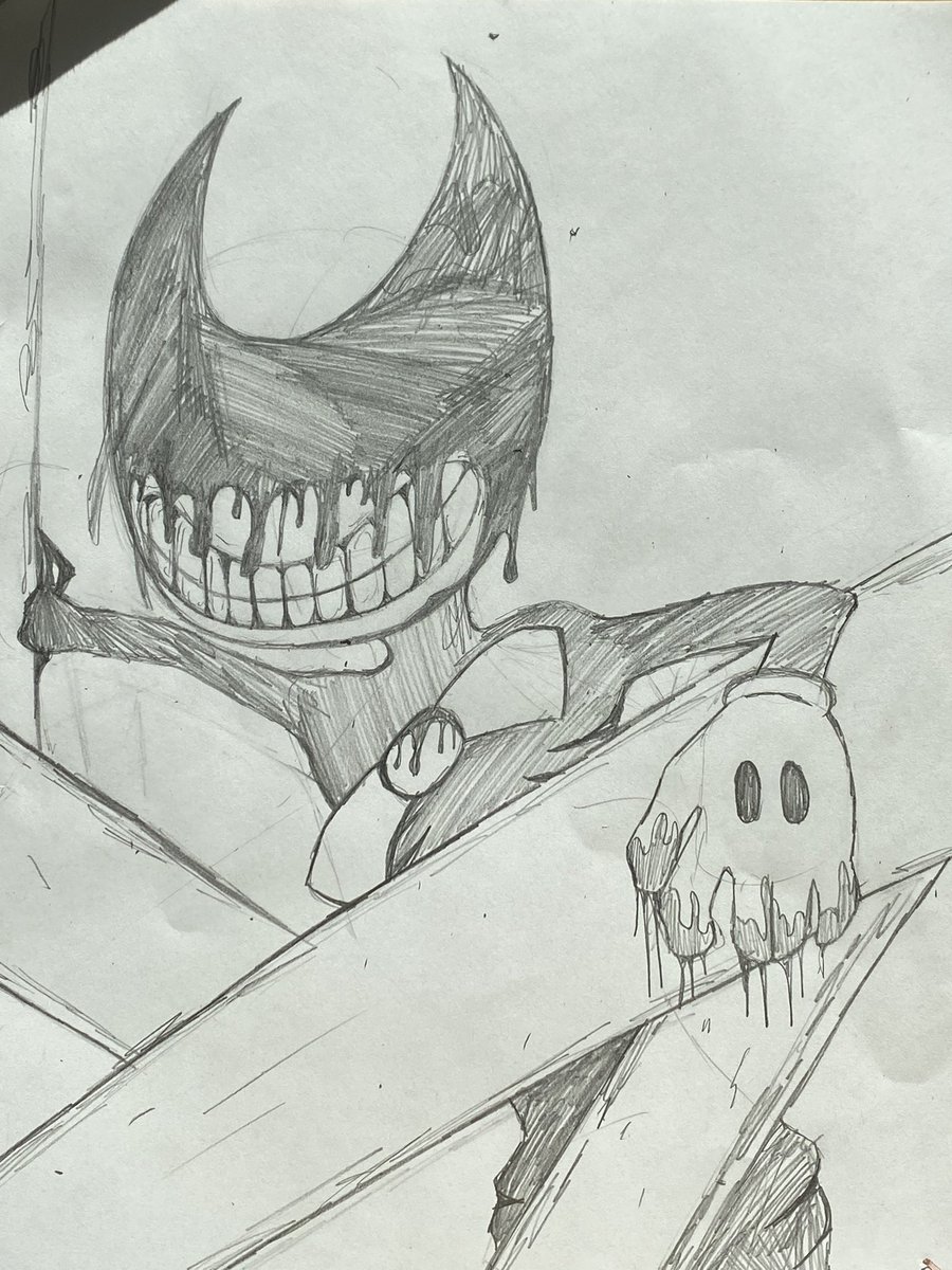 Bendy doodle in class #Bendy #BATDR #BATIM #Bendyart