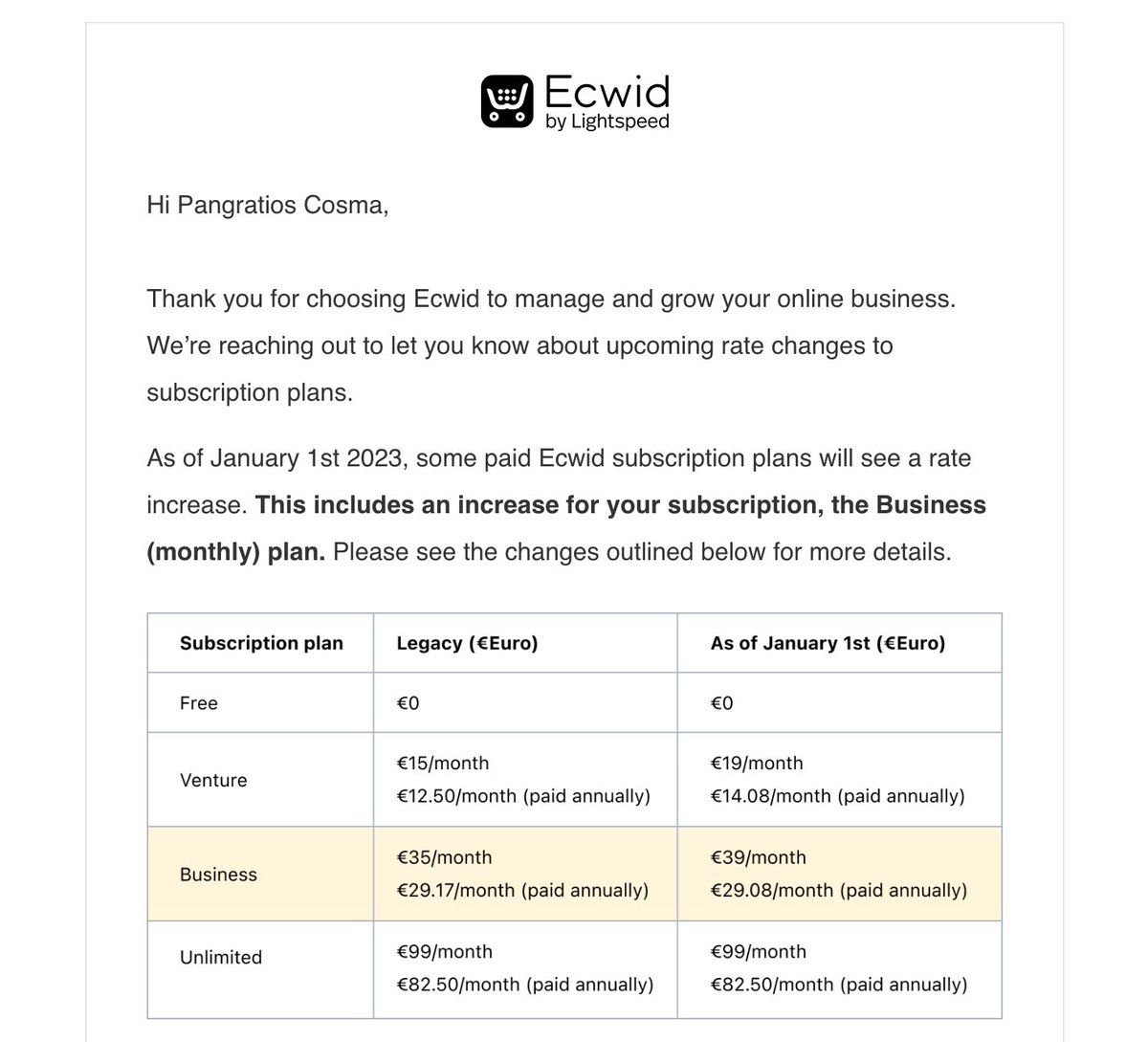 pangratios's tweet photo. Why is it that every smaller company getting acquired by bigger companies immediately raise the prices of their subscription plans? Why @ecwid? https://t.co/MZwz50YpZ3