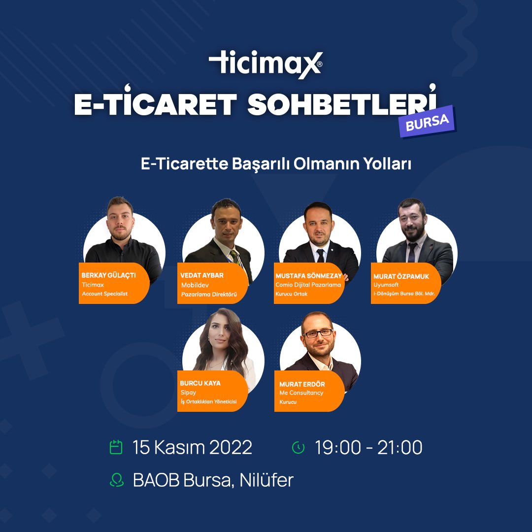 Akşam #bursa’daki bütün dostları bekleriz. Kayıt: eventbrite.com/e/e-ticarette-…