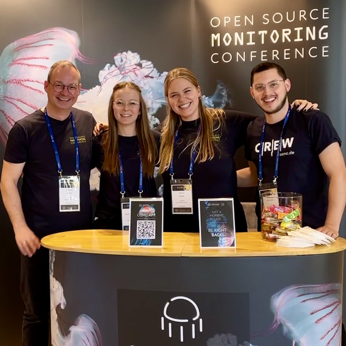 Jessi, Katja, Lukas and Markus always have an open ear, in case you have any questions about #OSMC. Just look out for T-Shirts that say "Crew"!