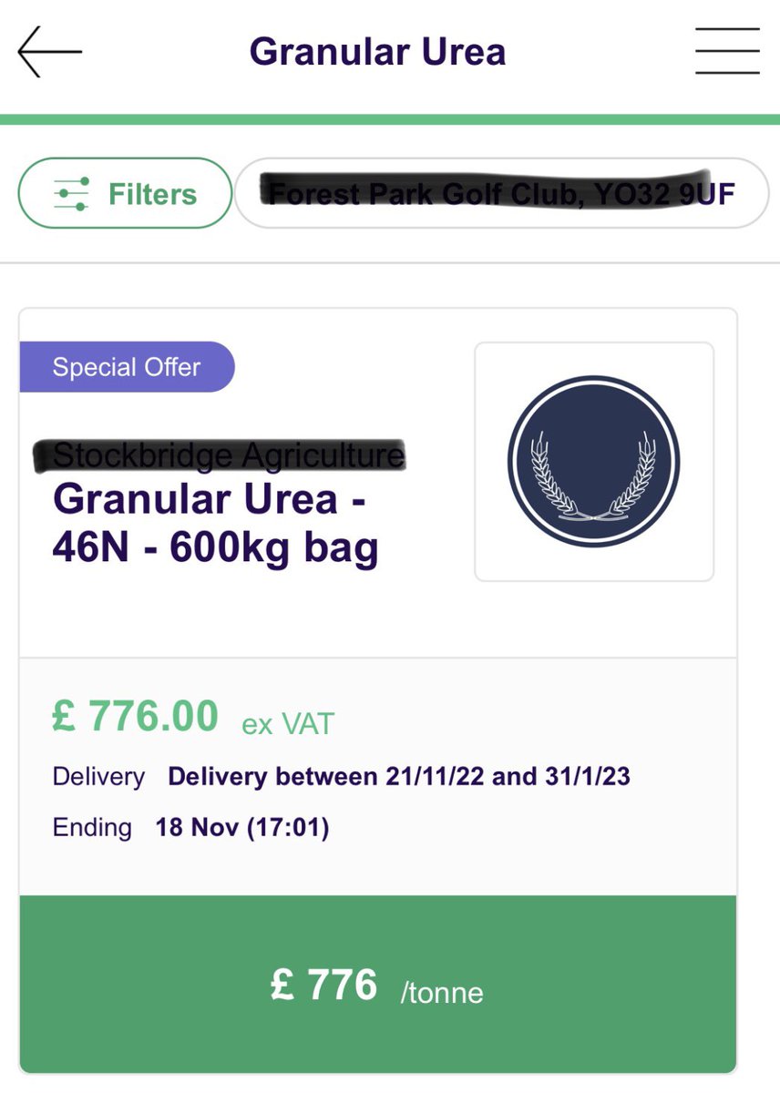 Is this <a href="/farmdeals/">farmdeals</a> offer the best price in the UK for 46N Granular Urea right now ?  Nov-Jan delivery with credit terms on payment inc. Maybe something in this digital group buying power after all ! ?  #farmers #working #together #efficiency #buyinggroup stronger by the day