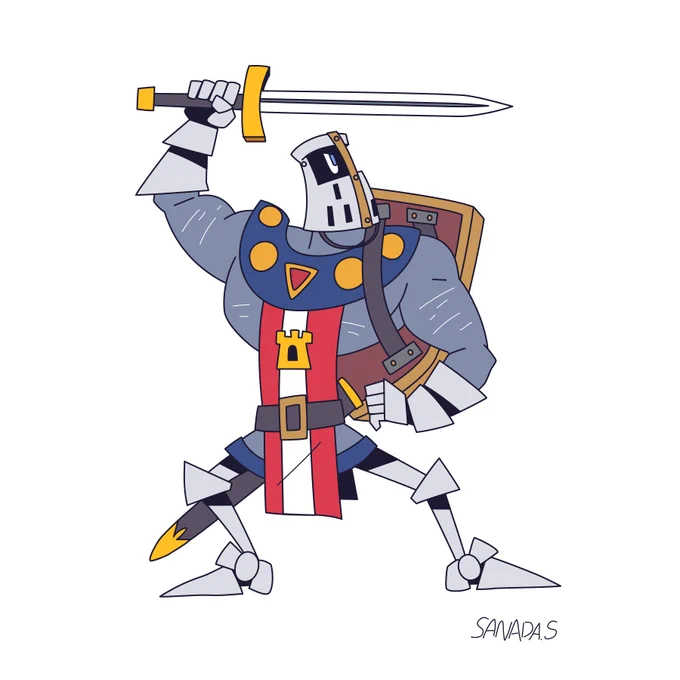 このキャラクター気に入ってるんですけど、D&amp;Dで戦士として出したんですけど、設定上このまま遍歴の戦士にするか騎士にするかで迷っています。だって騎士にすると…ほら、描かなきゃいけないじゃないですか。馬。それも騎乗。めんどくさーい… 