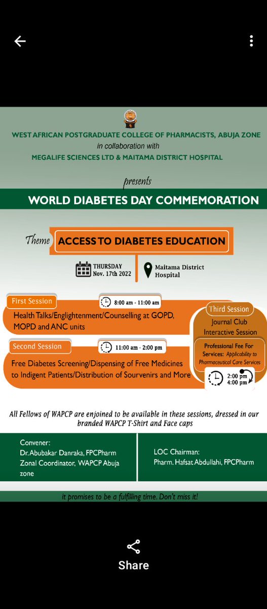 Join us...
<a href="/WAPCPharmAbuja/">WAPCPharm Abuja</a> <a href="/psnabuja/">PSNABUJA Official</a> <a href="/AhapnAbuja/">AHAPN ABUJA</a> <a href="/ACPN_FCT/">ACPN FCT BRANCH</a>