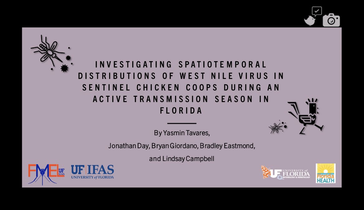 Today I gave my first in-person presentation at an international conference! What an adrenaline rush! Thanks to everyone who came to see me today at #EntSoc22. Please feel free to dm me if you’re curious about my research #landscapeecology #westnilevirus #mosquitoes