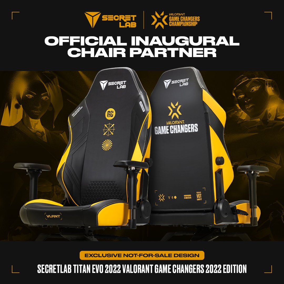We’re committed to empowering and uplifting all gamers to be their very best — which is why we’re proud to support the inaugural #VCTGameChangers Championship as Official Chair Partner. Learn more: secretlab.co/valorantesports