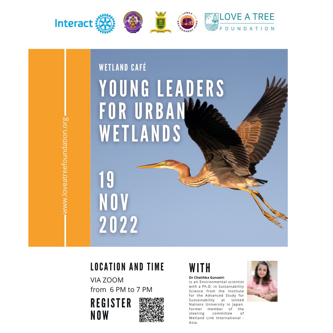 It’s always a pleasure to share ideas with our young leaders on #urbanwetlands 
The members of the interact club of Royal College Wayamba & Viharamahadevi Balika Vidyalaya will be joining us for the #wetlandcafe  this week🤩

Supported by @lankaenvirofund  

#wetlandconservation