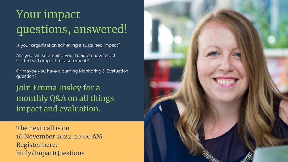 EmmaInsley's tweet photo. Still time to register for tomorrow's FREE Impact Q&amp;A call at 10am!

Feel free to pop along, talk through your challenges and we can work on some strategies for your organisation.

Click the link below to register and get your impact questions answered.

https://t.co/N2fE5fYrce https://t.co/v3GX8LXZp4