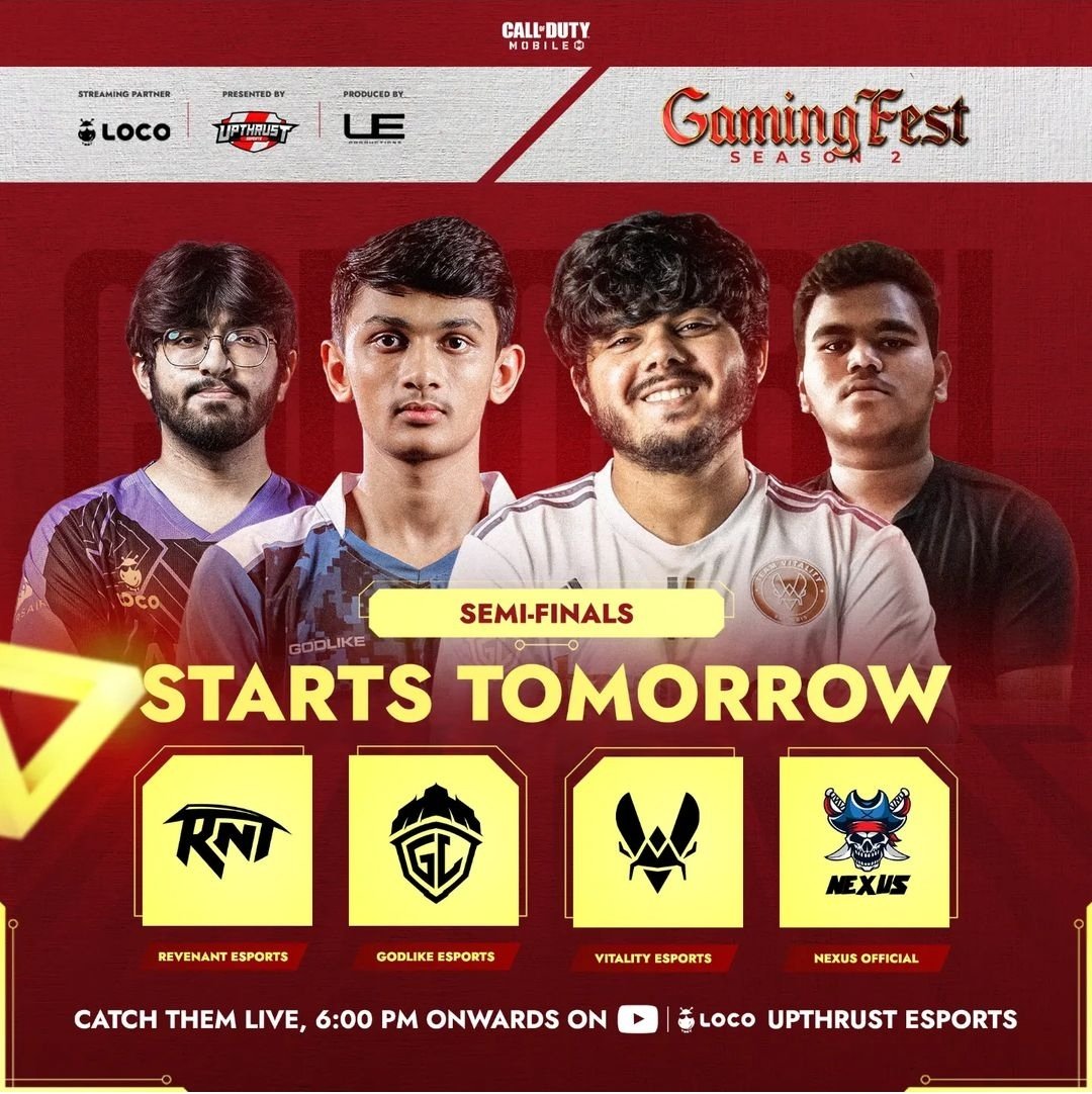 [CODM]
Gaming Fest Season 2

Semi-finals begin today at 6 p.m. on Upthrust Esports Loco and YouTube channel.
