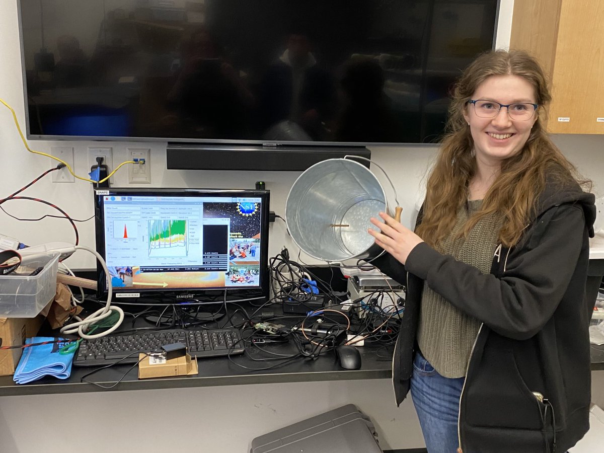 WISRD's tweet photo. WISRD's Radio Astronomy Group has built and set up a new radio telescope. This telescope will be kept for in lab use and to demonstrate the inner workings of the radio telescopes collecting data at WISRD's observatory. #WISRD #STEM #astronomy #science https://t.co/bMLFJIk2ge