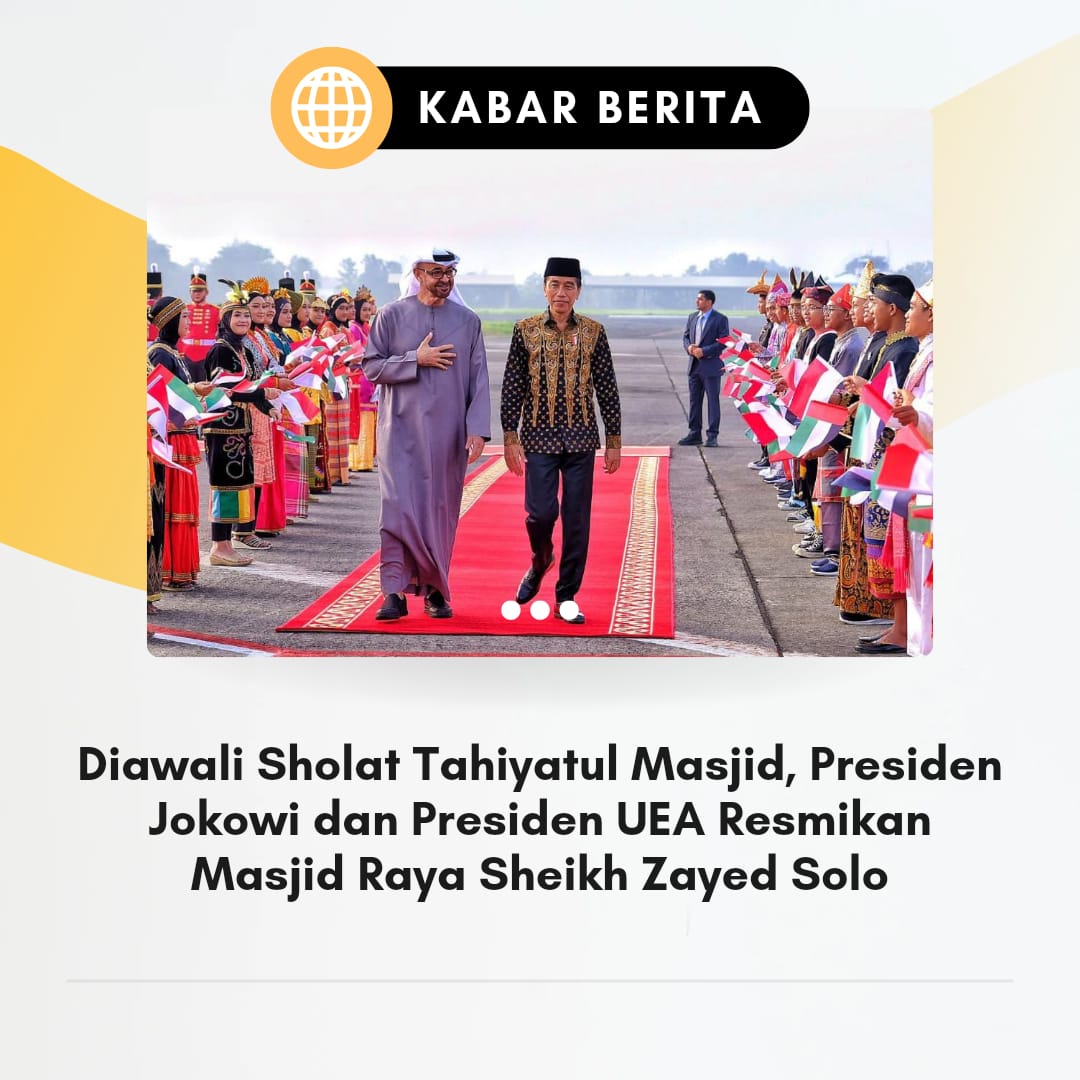 SarasLuki's tweet photo. Presiden Jokowi Dan Presiden UEA Resmikan Masjid Sheikh Zayed Solo

#JokowiPresidenku
#PembangunanUntukRakyat
#PresidenJokowiHebat
#JokowiMembangunNegeri
#JokowiMajuBersamaIndonesia
#JokowiBapakInfrastruktur https://t.co/qblFAftwEC