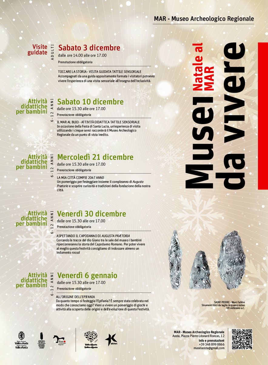 #15novembre Al #MAR di #Aosta il #Natale inizia prima! Dal #3dicembre regalate(vi) un tuffo nel passato! #MuseoArcheologicoRegionale #NatalealMuseo #Christmas2022 @Valle_dAosta @Abb_Musei @Abb_Musei_LM @guichardaz