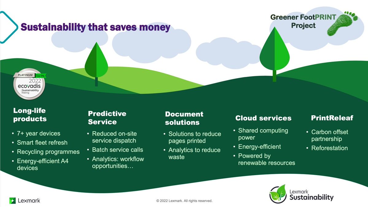 LexmarkUK's tweet image. Just a few days to go until the @HSJ_Awards!  We've been shortlisted for our work with @C_MPartnership for supporting their Greener FootPRINT initative. Find out more about our sustainability solutions here: bit.ly/3p3o0EA  #HSJawards #CMDigital