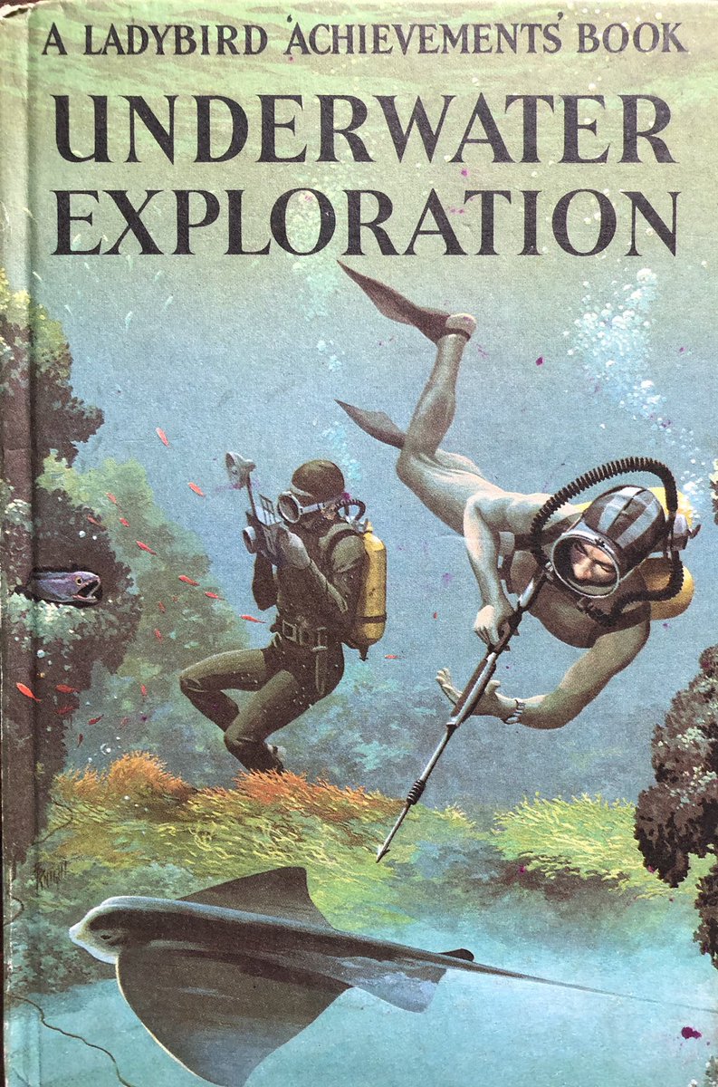 LBFlyawayhome's tweet photo. Ladybird book in the Spotlight. 
Underwater Exploration, 1967. 
(Really haunting illustrations)
#BKnight https://t.co/oa7F90jwqq