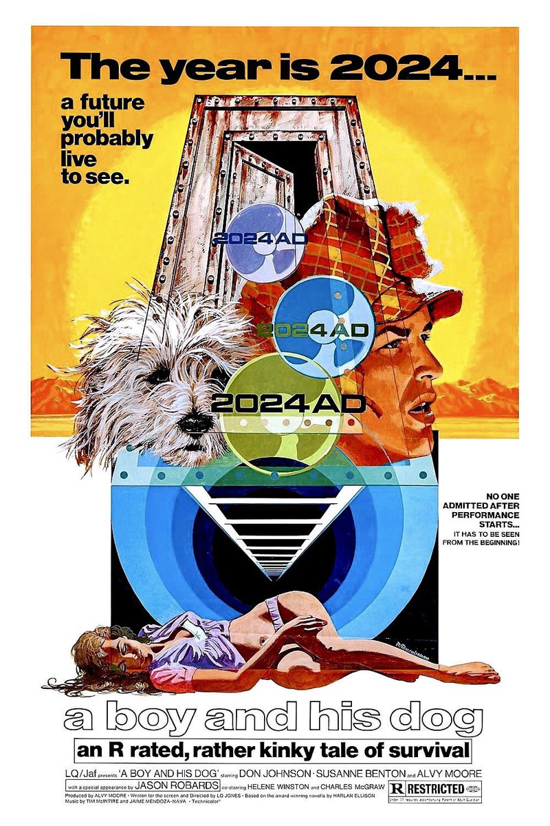 FilmNewsNos's tweet photo. 🎬MOVIE HISTORY: 47 years ago today, November 14, 1975 the movie ‘A Boy and His Dog’ opened in theaters!
#DonJohnson #TimMcIntire #SusanneBenton #JasonRobards #AlvyMoore #HeleneWinston #CharlesMcGraw #HalBaylor #RonFeinberg #MichaelRupert #DonCarter #MichaelHershman #TomJConnors https://t.co/Vd74DZIyPM