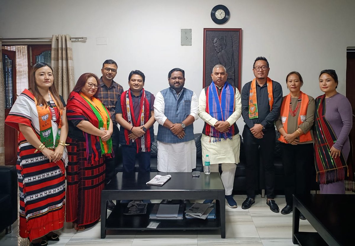 SubenthungK's tweet photo. It is a privilege for BJP Nagaland to have Shri Shiv Prakash ji National Joint General Secretary (Org) BJP in Nagaland.He is here to witness the inauguration of BJP Nagaland new Head Office building to be virtually inaugurated by Shri J.P Nadda ji hon'ble BJP National President. https://t.co/o2satGB71p