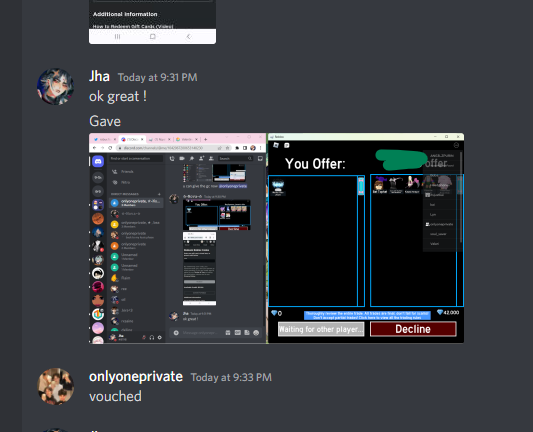 Yuriqer's tweet photo. #787 - 788 Vouch
393th Trade ( Both Trader vouch )
Platform: Discord
Trade: Halo > Roblox GC
#YurisMMProofs https://t.co/LUtWATHYMP