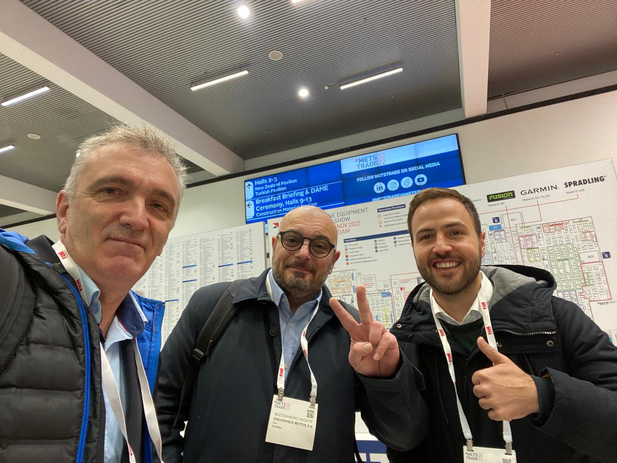 EnduranceMotive's tweet photo. Hoy es el primer día de la #metstrade en #Amsterdam,la mayor Feria #marine de #Europa🇪🇺.
Nuestro equipo: Aitor Pascual (director comercial) junto a Jovi Verdeguer (ingeniero de proyectos Marine) y Alessandro Angioy (KAM #Italia🇮🇹).
#litio #Lithium #batteries #electromovility $END https://t.co/6YG3Cyrjfi