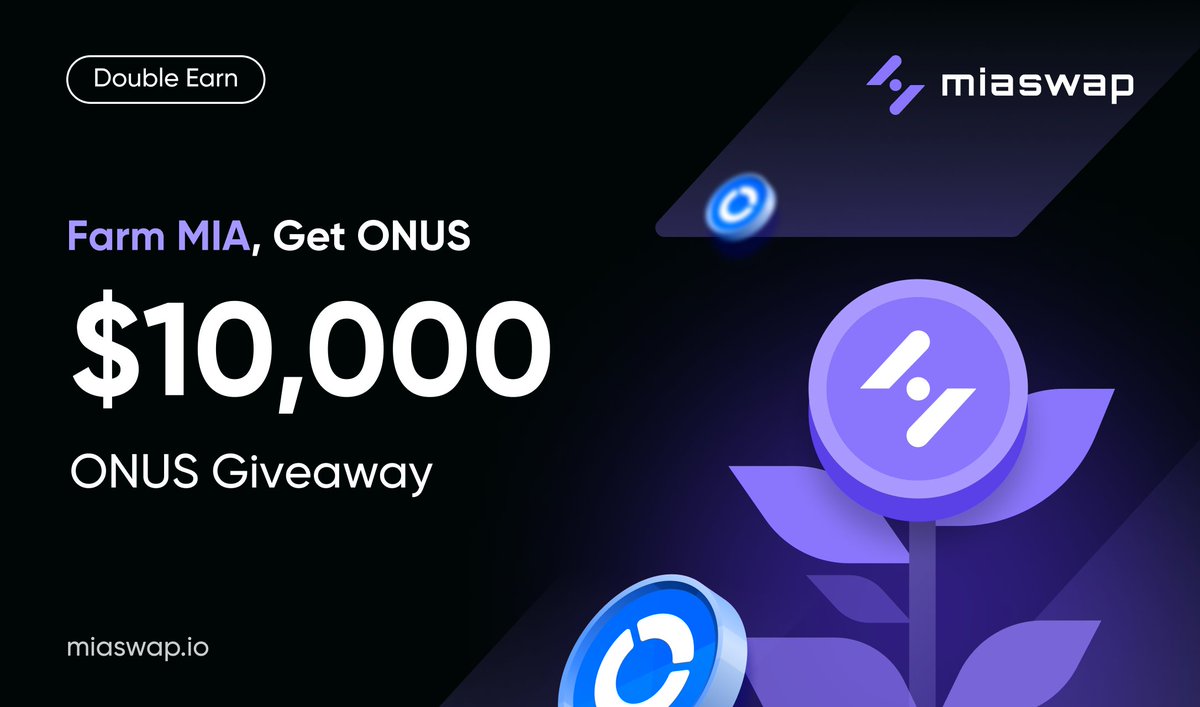 ⚜️ #MiaSwap Double Earn: Farm $MIA, Get $ONUS 

Join #Farming pools on <a href="/MiaSwap/">MiaSwap</a> and win a share of $10,000 #ONUS 💷

Simple rules:
💜 Follow <a href="/MiaSwap/">MiaSwap</a>, RT with #MIA
💜 Farm in one of many pools
💜 Submit address 👇
earn.goonus.io/en/projects/mi…

#DEX #Airdrop #cryptocurrency #DeFi