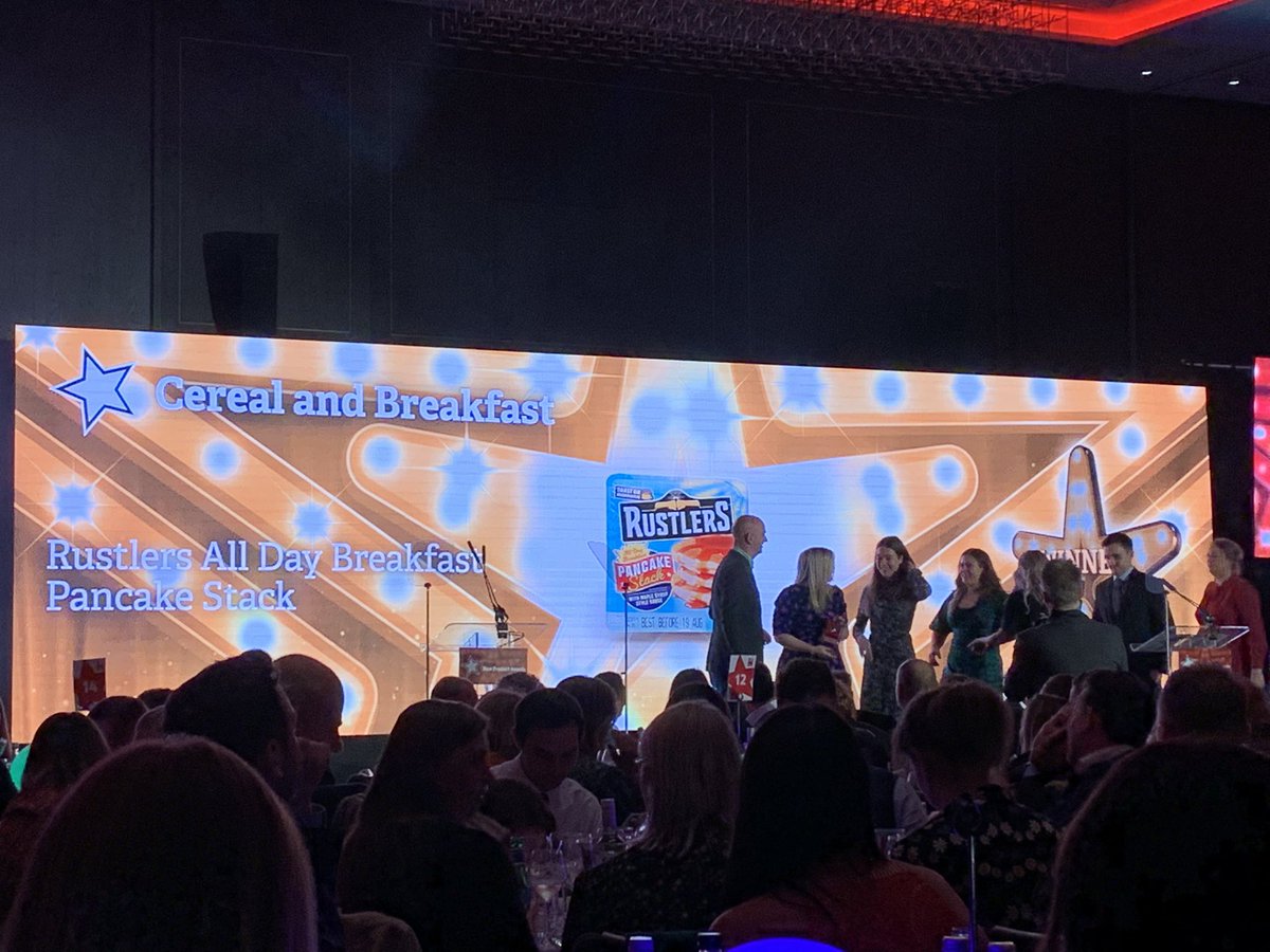 Onto the Cereals and Breakfast category and another win for a <a href="/Vyprco/">Vypr</a> client. Congrats <a href="/KepakGroup/">Kepak</a> for the win with Rustlers All Day Breakfast Pancake Snack 👏 #TheGrocer #NewProductAwards