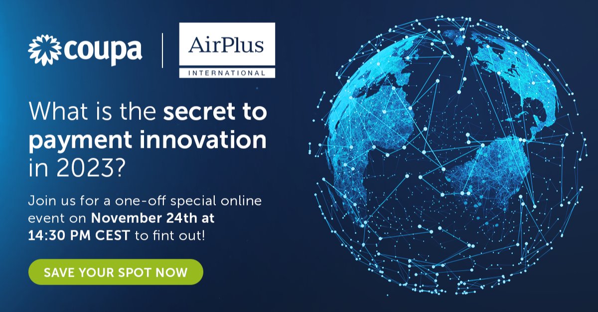 richardforrest's tweet photo. What is the secret to #payment innovation in 2023? To find out, join a panel of experts including Darren Blain, @Coupa's Senior Director, Strategic Bank &amp; Treasury Partnerships. @airplus https://t.co/rGz3f6zzyM https://t.co/r7fhIPDEGc