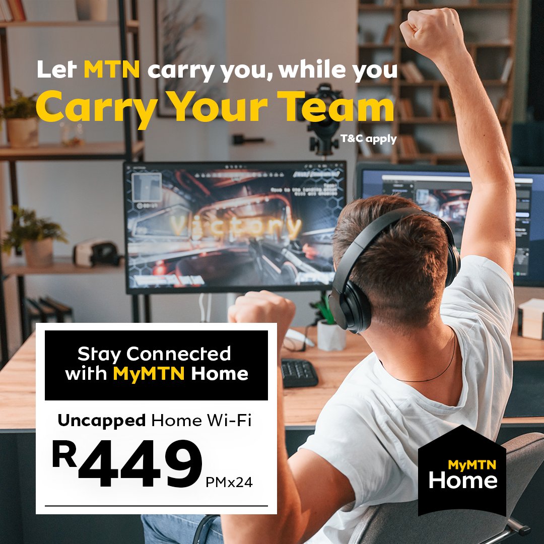Stay connected with MyMTN Home 🏠

Get uncapped home wifi for R449 a month 🤩🎮

Why wait? Shop now 👉 bit.ly/3fQFItU

Everybody needs a win! 🙌

<a href="/mtnza/">MTN South Africa</a> 

#EveryoneNeedsAWin #MTNSummer