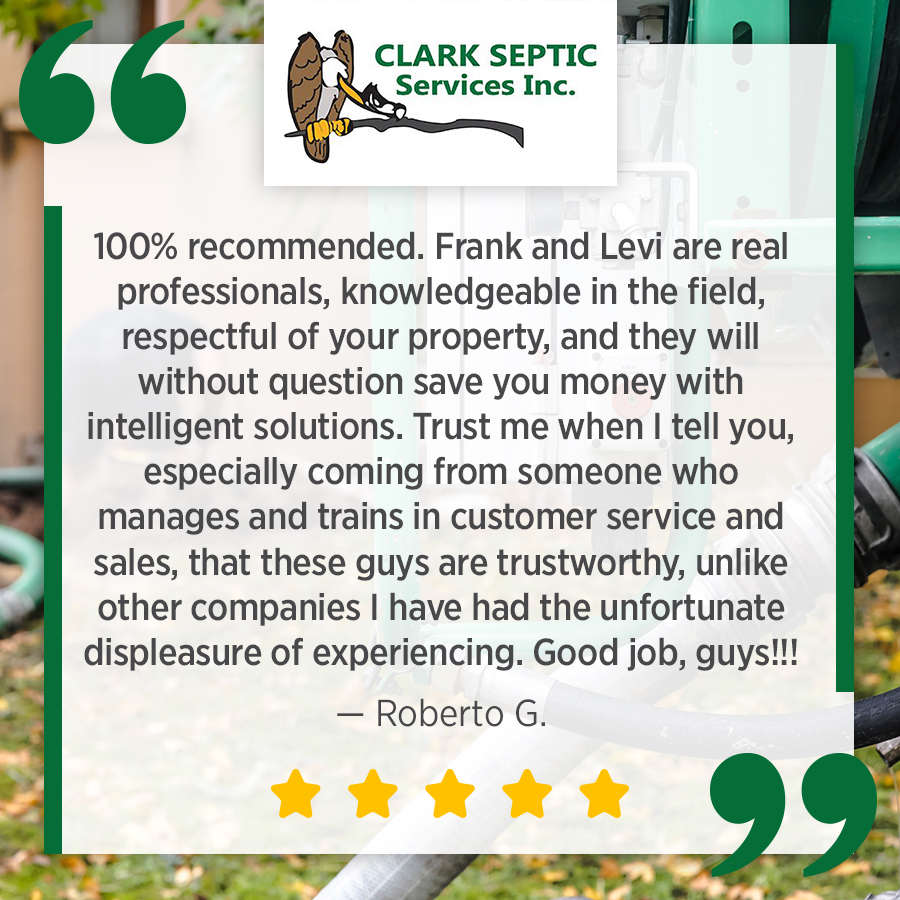 Thank you for the kind words, Roberto! We take great pride in offering honest and trustworthy septic services, so when we talk to you about options, you can trust that we have your best interests at heart. Call us today -- we'd love to help. ow.ly/EtP150LsO3N #homesweethome