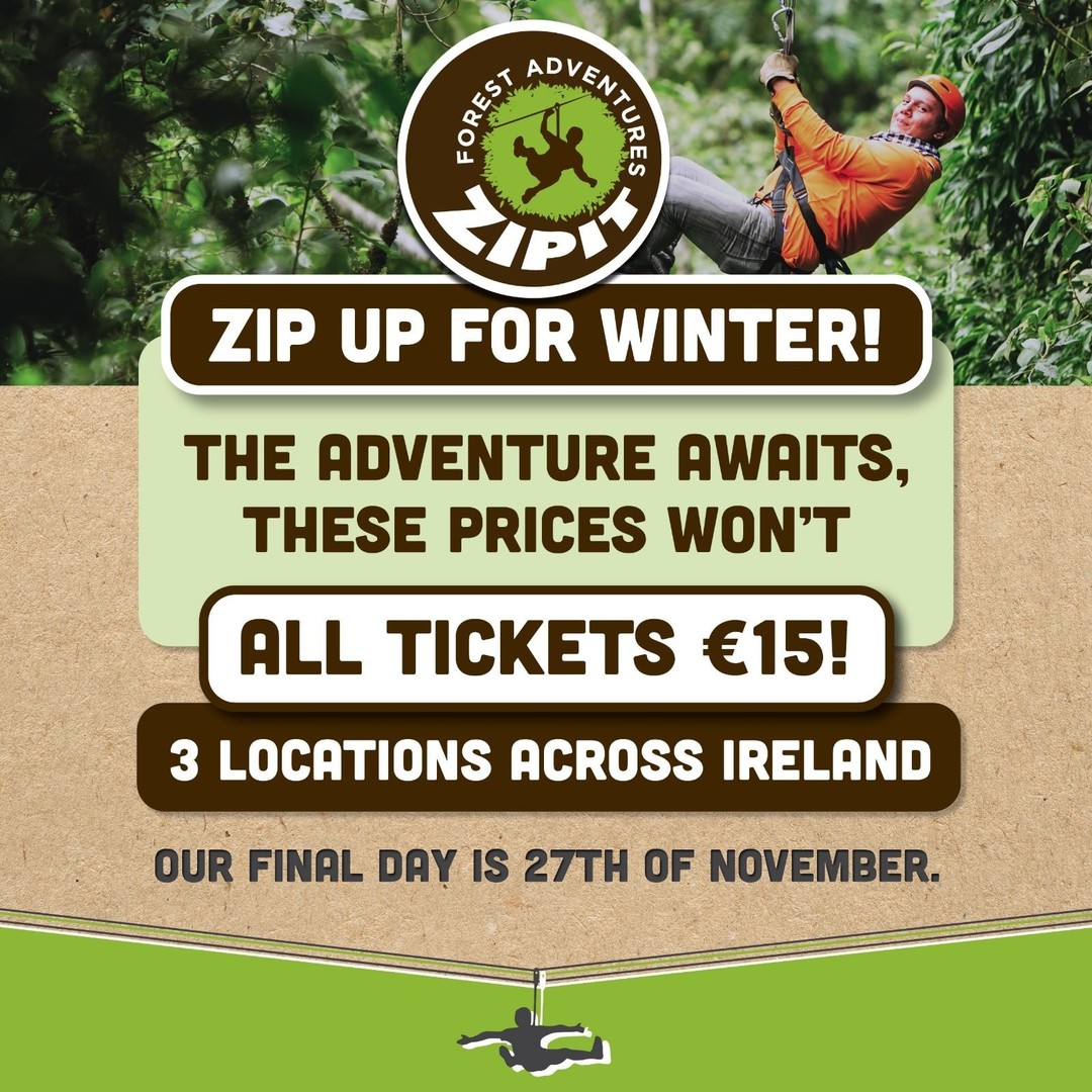 DLR Tourism (@dlrtourism) on Twitter photo Last chance to go on a unique high ropes experience in 2022 only 30 minutes from Dublin City🌳 <a href="/Zipitfa/">Zipit Forest Adventures</a> are ending the season with an amazing deal👏 All their tickets are now €15 until November 27th!
Zip up for winter and book now at zipit.ie
#VisitDublin Last chance to go on a unique high ropes experience in 2022 only 30 minutes from Dublin City🌳 <a href="/Zipitfa/">Zipit Forest Adventures</a> are ending the season with an amazing deal👏 All their tickets are now €15 until November 27th!
Zip up for winter and book now at zipit.ie
#VisitDublin