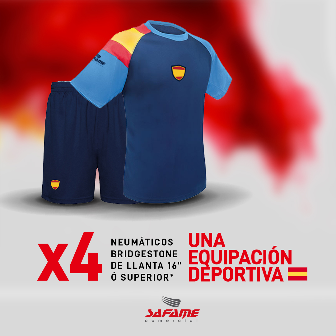 SafameComercial's tweet photo. ¿Preparado para el Mundial? ⚽
Te equipamos de pies a cabeza con esta nueva promoción ¡Por tiempo limitado! ⏳ Consigue ya tu equipación

#safame #safamecomercial #distribuidor #neumaticos #tires #llantas #conjuntoscompletos #ruedas #qatar2022 https://t.co/6dyNOH2UVZ