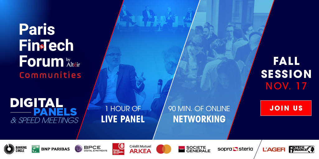 ParisFinForum's tweet photo. [SAVE THE DATE] come and #enjoy our third "#digital #Panels &amp; #online Speed #Meetings" on nov.17th... part of PFF communities 2022 format. 
More info on https://t.co/t3sK95D1oL
 #PFF22
cc @BNPParibas @GroupeBPCE @cmarkea https://t.co/eGhwuvBXFl
