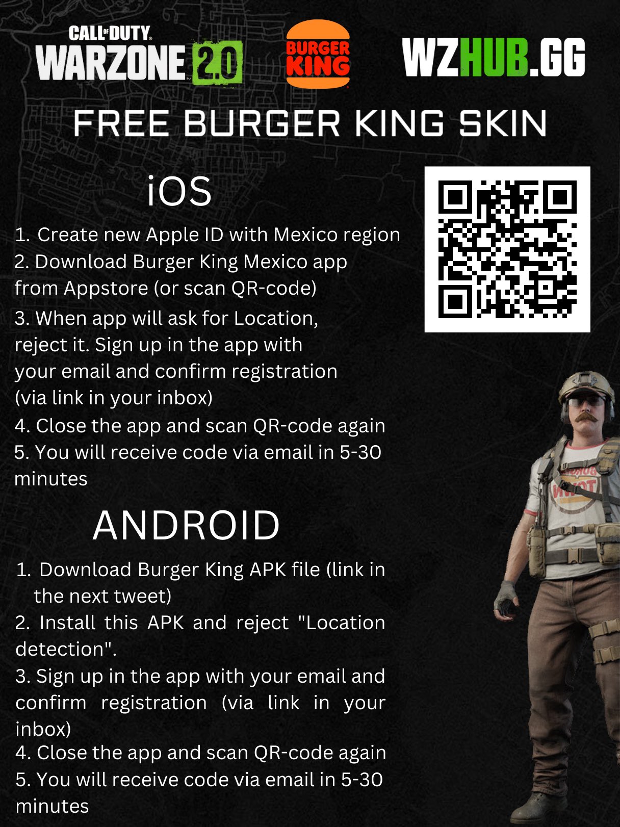 Call of Duty: Modern Warfare II - Burger King Operator Skin (WARZONE 2.0)