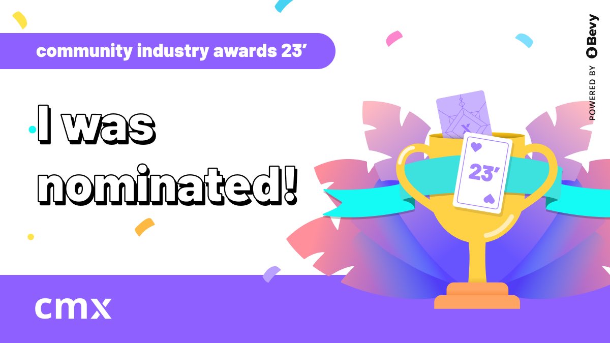 I was nominated for @CMX’s B2B Community Professional award this year and would love your vote! cmxhub.com/cmx-awards-202… #communityoperations #community