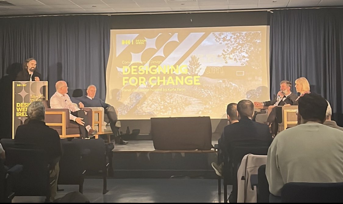 DCCIreland's tweet photo. What a captivating, touching and inspiring morning at ‘Designing for Change’ @NGIreland
Special thanks to the our guest panel. Pictured (l-r) @JohnMcKeonIrl, Gareth Maguire @reddyarch, @galavpsychology & Ciara Glynn @KyrieFarm
#DesignWeekIreland #whydesignmatters https://t.co/d0UMfUHdlQ