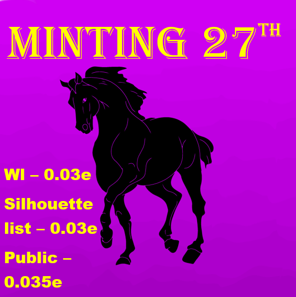 📢MINT ANNOUCEMENT📢

⏰Time⏰
Wl &amp; Silhouette List - 27th 9am EST
Public - 27th 10am EST

💸Price💸
Wl &amp; Silhouette List - 0.03e
Public - 0.035

🎁To celebrate, we are giving away 10x airdrops!🎁
- Enter here - alphabot.app/silhouettes-ai…
