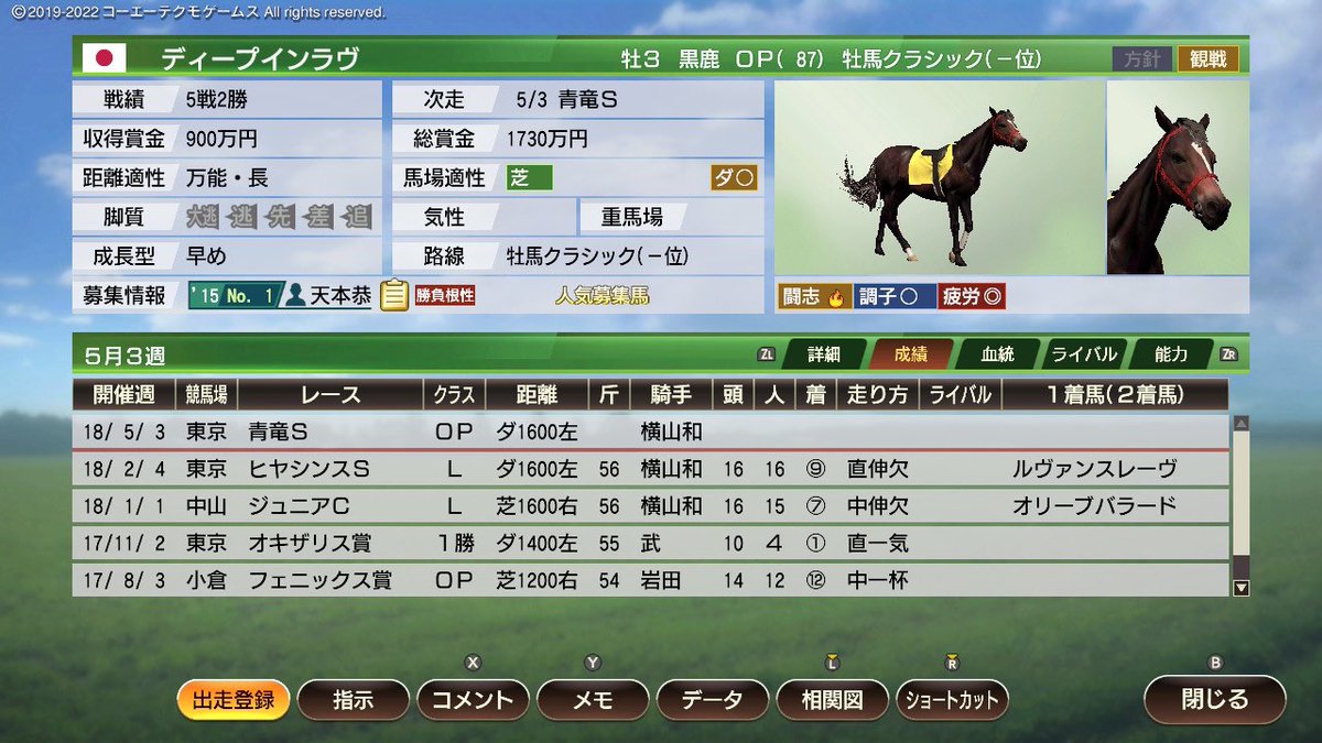 レパードSでは鞍上に江田照男を迎える
前走は完勝したが、青竜Sで先着を許したオメガパフュームや北海道2歳優駿勝馬のドンフォルティスもおり、9番人気と低評価
しかし杉浦師のコメントは
「前走より遥かに状態はいい。前走は逃げたがどんな競馬もできるし期待している」と強気
結果は！
#ワラウウイポ  