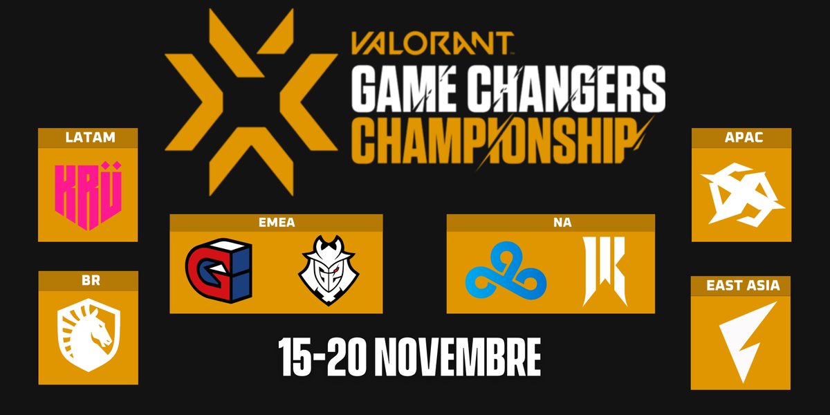 IT'S #VCTGAMECHANGERS DAY!!🏆

Il primo campionato mondiale del circuito #GameChangers ha inizio oggi!
Otto squadre sono in corsa per il trofeo e solo una riuscirà a sollevarlo, ma chi?🔮

Condividi le tue prediction nei commenti!⬇️